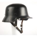1933-45 German lightweight parade helmet, Vulkanfiber shell with liner and chin strap.