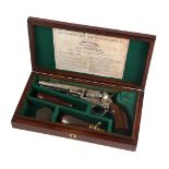 1845 London Colt, nickel plated, cap and ball revolver, the octagonal barrel stamped, " Address