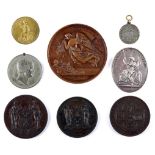 Irish exhibition medals. An 1865 Dublin International Exhibition bronze award medal awarded to E.