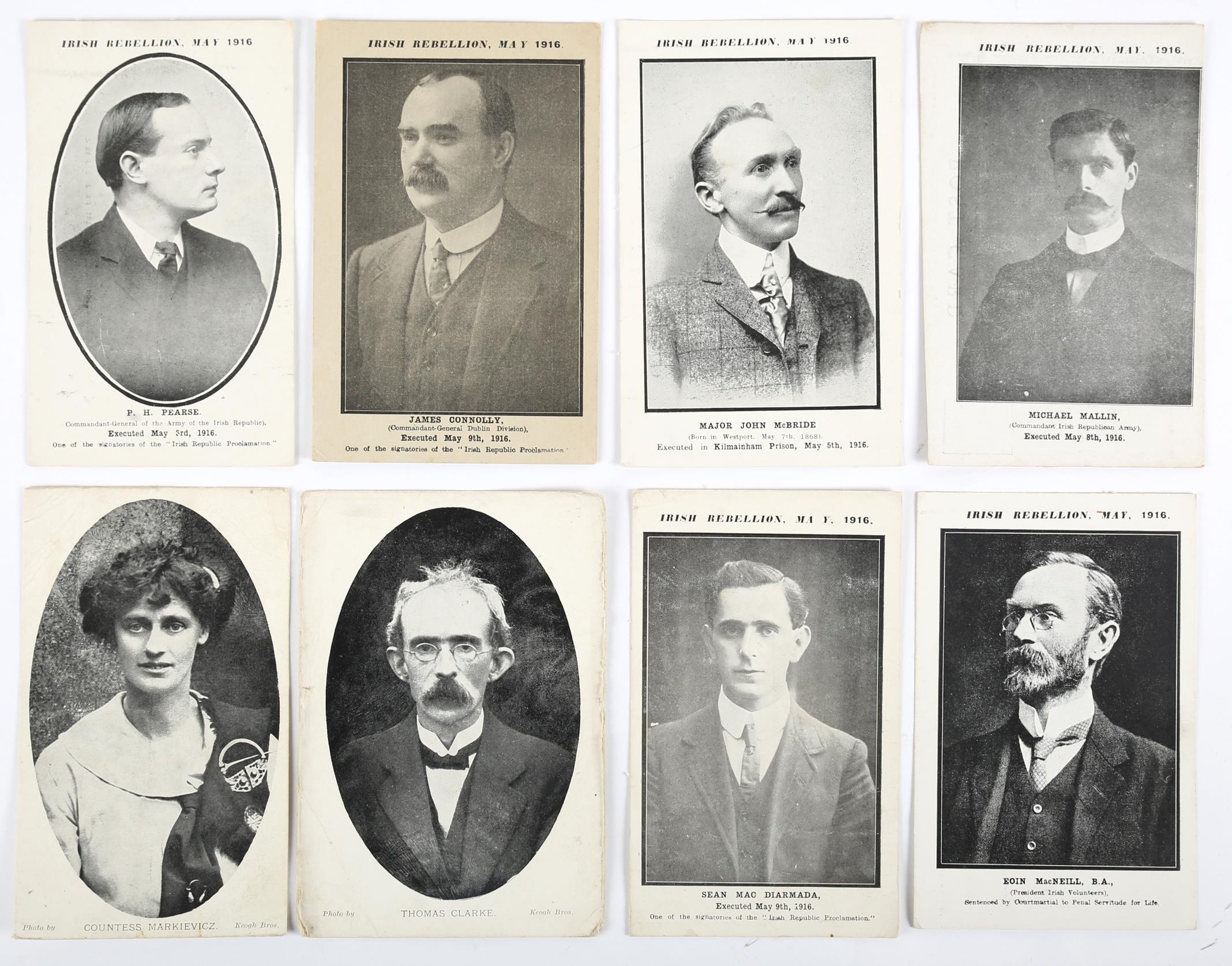 Postcards. 1916, fourteen cards featuring the leaders of the Rising, published by Powell (8)