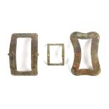 Two 17th century shoe buckles and another smaller buckle. Collection of the Domvile family,