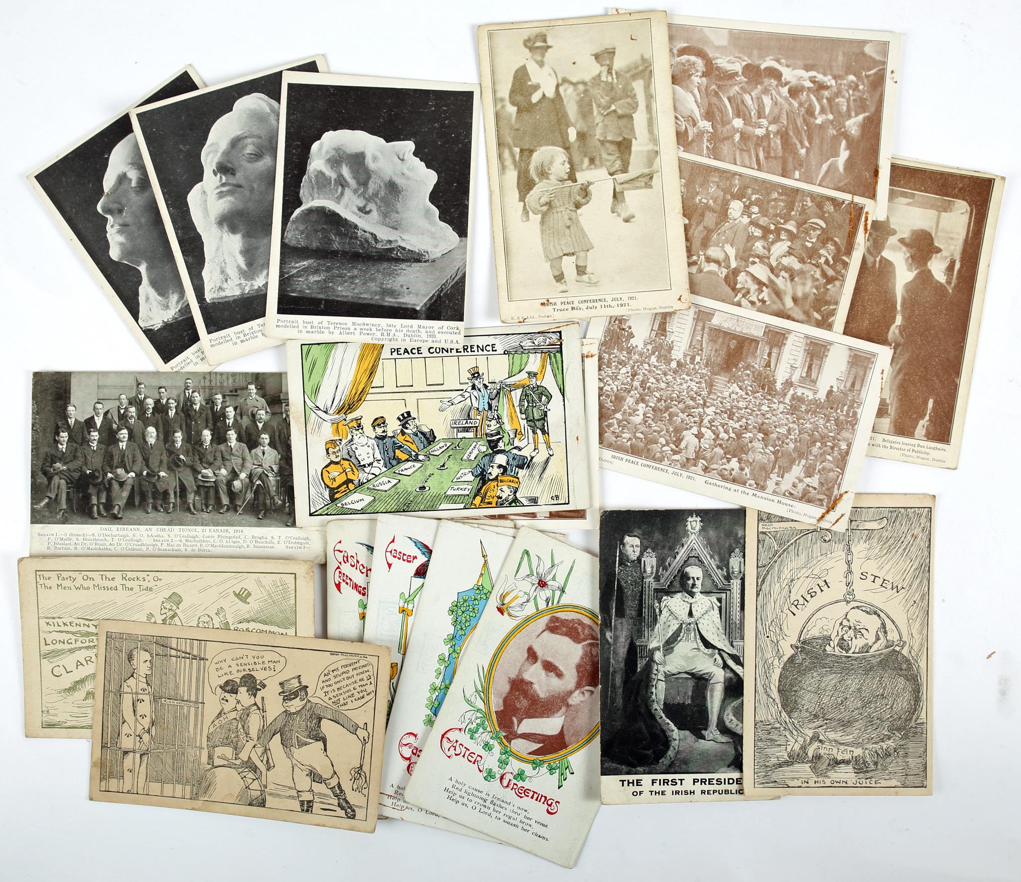 Postcards. 1916-21 Eleven Nationalist postcards, Fergus O'Connor Easter Greetings postcards