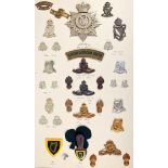 South African Irish Regiments 1855-2000. A collection of badges including Cape Town Irish helmet