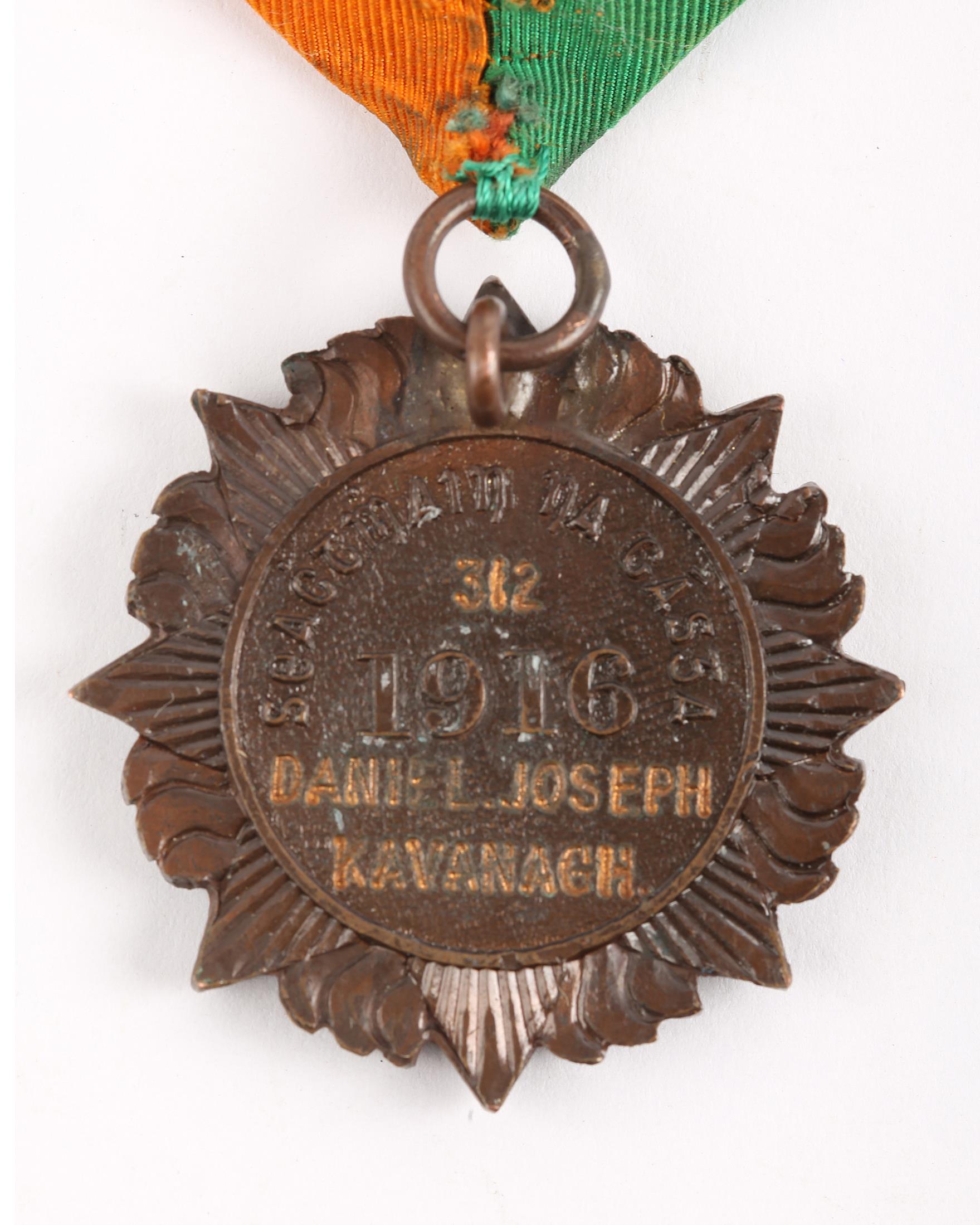 1916 Rising Service medal, officially named and numbered to Daniel Joseph Kavanagh, 312, Jacob's - Image 2 of 2