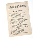 1913-1916 Irish Volunteers' recruiting handbill. A one-page, octavo, letterpress printed handbill,