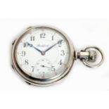 A Rockford Watch Company, silver cased, size 16, open face, pocket watch, c.1908, the 43mm, white