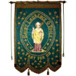 A 19th century processional banner venerating St. Laurence O'Toole, the patron saint of Dublin. A