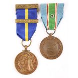 Óglaigh na hEireann Service Medal with bar to 825859 P. Davidson; together with a United Nations