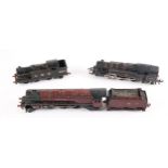 Hornby Dublo two-rail, 2-6-4T BR black, RN 80033, very good; 0-6-2T, LMS black, RN 6917, good; and