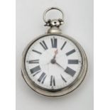 William IV silver cased pocket watch by William Buxton. A silver pair-cased fusee pocket watch, c.