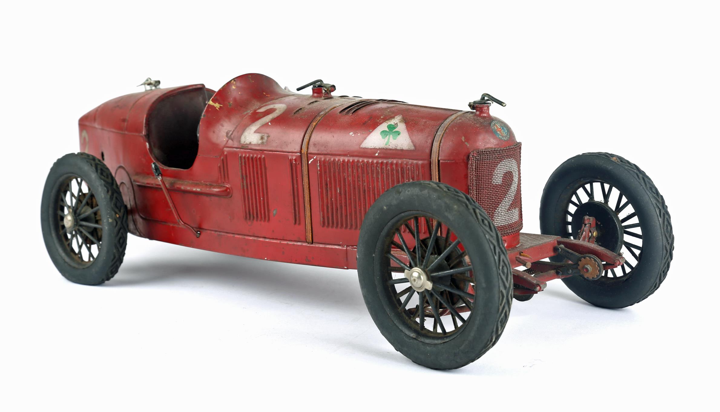 CIJ (Compagnie Industrielle du Jouet) large Alfa Romeo P2 racing car, early model with brake