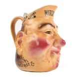 Mitchell's Old Irish Whisky, character jug. An earthenware character jug in the form of a smiling