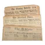 Newspapers 1916-22. Three US newspapers, Evening Bulletin, Providence, Rhode Island, April 25, 1916,
