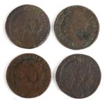 Coins. Ireland, two William and Mary halfpennies 1693 (2) F and VF and 1694 VF; and a William III