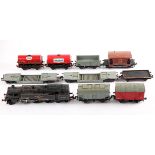 Hornby Dublo 2-6-4T BR black, RN 80033; together with Esso tank, Mobil tank, two wetrol wagons, flat