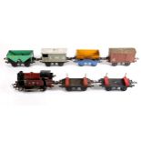 Hornby O Gauge No1 clockwork 0-4-0T, LMS, red, RN2270, LMS closed van, brown; 'Robert Hudson' side-