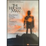 Cinema poster. The Wicker Man (1974) starring Edward Woodward, Britt Ekland and Christopher Lee,