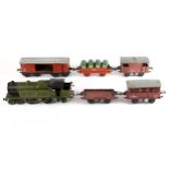 Hornby O Gauge No2 Special clockwork 4-4-2T, LNER, green, RN 1784; together with BR ventilated