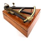 A mid-Victorian (circa 1850) marine octant by Henry Hunt of Cork, the pierced ebony frame with ivory