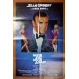 Cinema poster. James Bond, Never Say Never Again, Sean Connery, Kim Basinger, Klaus Maria Brandauer,