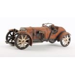 Scratch built model two-seater sports car, stamped to base 'AH 402', a well made model in very