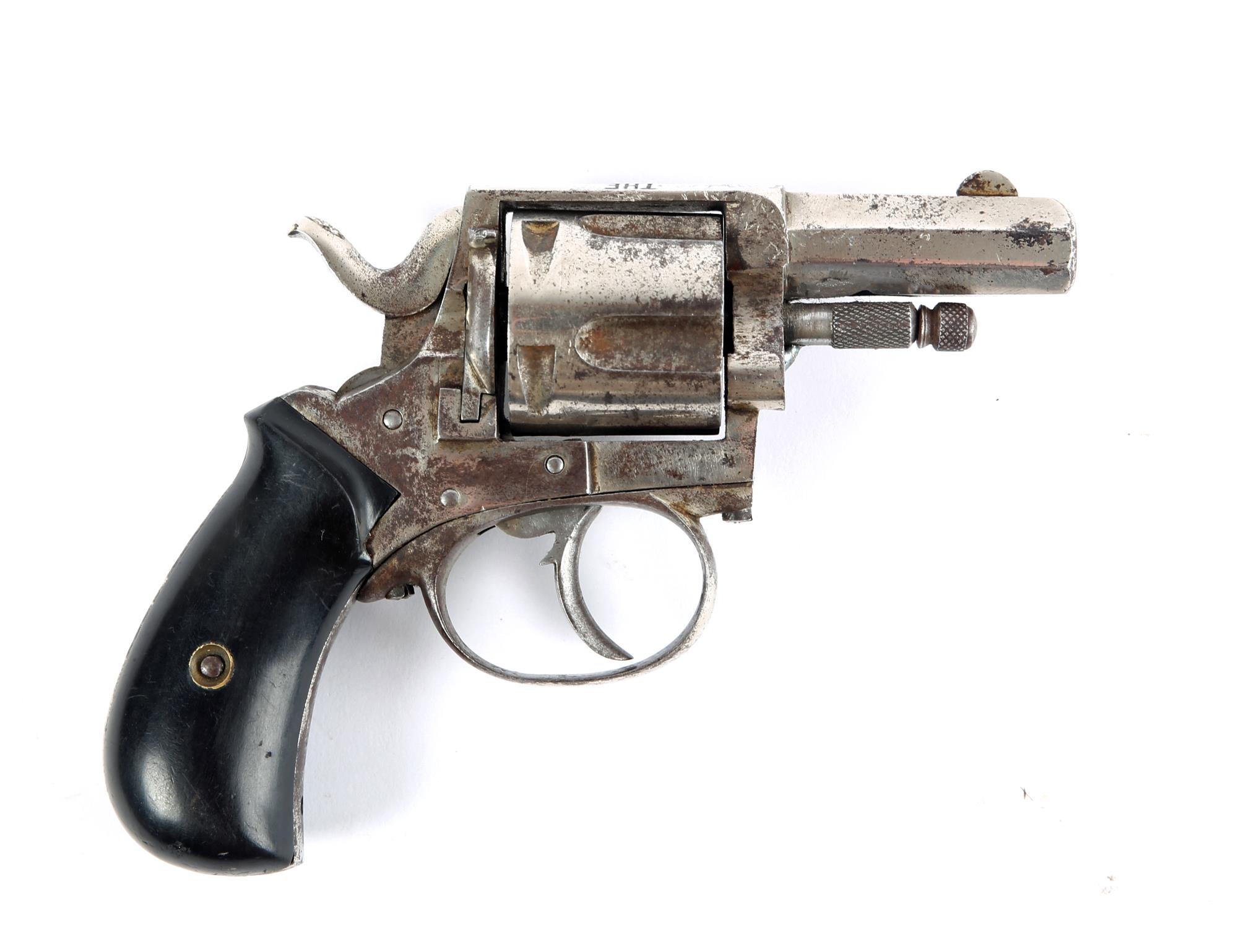 1916 Rising volunteer's revolver. A nickle plated, .38 caliber 'Bull-Dog' revolver by Ward and