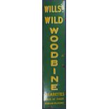 Enamel metal advertising sign "Will's - Wild - Woodbine - Cigarettes - Made at Their - Dublin