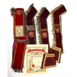 Orange Order and Apprentice Boys of Derry, regalia and membership certificate. A mid-20th century