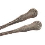Carlow Agricultural Society. A pair of Irish silver King's pattern teaspoons, the handles inscribed,