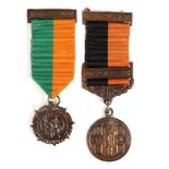 1916 Rising service Medal miniature and 1917-22 War of Independence, Comhrach pair. The Comhrach