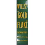 Irish enamel metal advertising sign "Will's - Gold - Flake - Cigarettes - Made at Their - Dublin