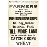 1914-18 Great War, "Farmers... Till More Land" poster issued by the Department of Agriculture and