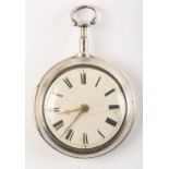 George III Irish fusee pocket watch by William Morgan, Dublin. The silver pair-cased watch with
