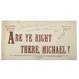 Countess Markievicz, her autograph signature on the sheet music of "Are ye right there, Michael?",