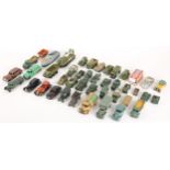 Collection of pre-war and post-war unboxed model cars and trucks, generally G to VG, play-worn. (41)
