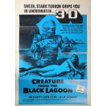 Cinema poster. Creature From the Black Lagoon, R1972, Richard Carlson, Julie Adams, Richard Denning,