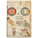 Football programme, Ireland v Germany 1936. The scarce and sought after programme for Ireland's