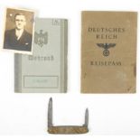 Germany 1933-45. Luftwaffe Werpass, to Ernst Harm, with additional police photo of Harm in pocket; a