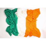 A large linen Irish Tricolour, of a scale used on Government buildings, Army barracks etc. 71" x