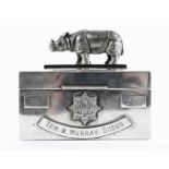 Assam Valley Light Horse cigarette box. An Indian Colonial silver cigarette box by Hamilton & Co.