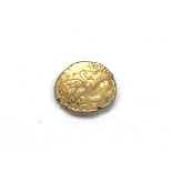 Gold Stater, Selsey Uniface, Regni and Atrebates, Plain/Triple-tailed horse right, wheel below,