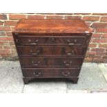 A 20th century mahogany bachelors chest, with fold over top, above four long, graduated drawers,