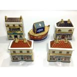 Five assorted Royal Crown Derby paperweights comprising 'The Admiral Lord Nelson' Public House to