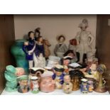 A large quantity of Toby / character jugs including some miniature examples, together with some