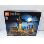 A large Lego Harry Potter Hogwarts Castle No. 71043, with figures and castle with numerous rooms,