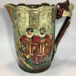 A large Royal Doulton limited edition jug, relief moulded with a scene of the Tower of London with