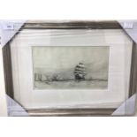 Harold Wyllie (British, 1880-1975) Shipping off the Needles, signed and numbered 'XCVI' in pencil,