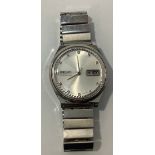 A gents stainless steel Seiko Automatic Diashock wristwatch, the silvered dial with applied batons