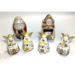 Six assorted Royal Crown Derby paperweights comprising 'Silent Night' angel limited edition 64/500