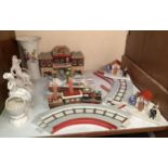 A Villeroy & Boch porcelain Christmas table decoration in the form of a railway track with